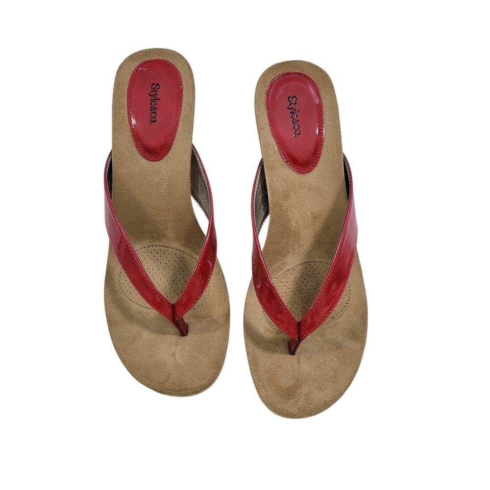 Style & Co Chicklet Red Wedge Sandals Size 10M NWB 8126-1TClo